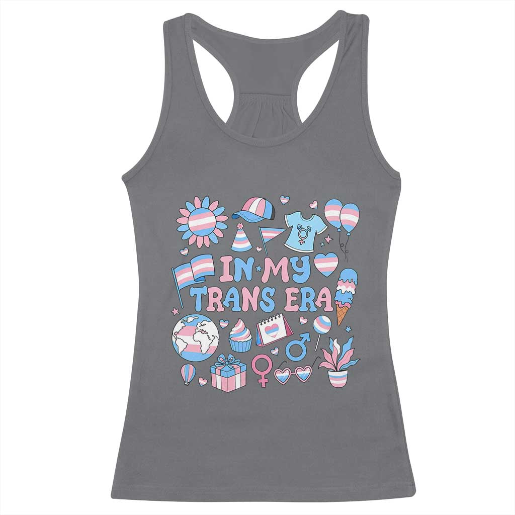 Transgender Pride In My Trans Era Racerback Tank Top Proud Ally Support Graphic TS12 Charcoal Print Your Wear