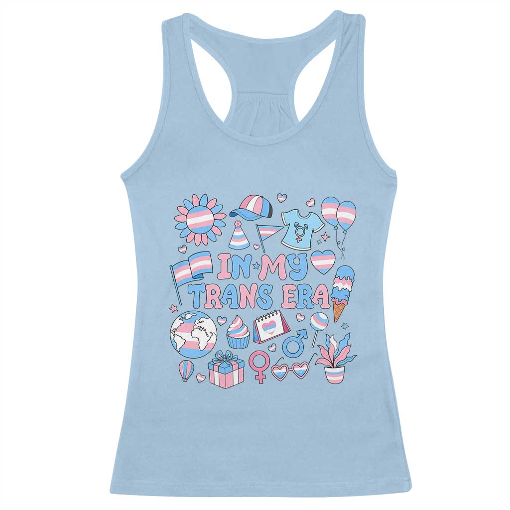 Transgender Pride In My Trans Era Racerback Tank Top Proud Ally Support Graphic TS12 Light Blue Print Your Wear