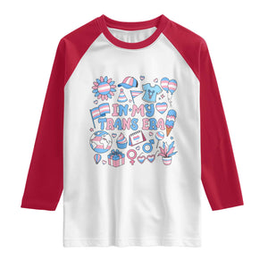 Transgender Pride In My Trans Era Raglan Shirt Proud Ally Support Graphic TS12 White Red Print Your Wear