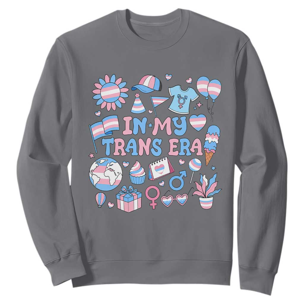 Transgender Pride In My Trans Era Sweatshirt Proud Ally Support Graphic TS12 Charcoal Print Your Wear