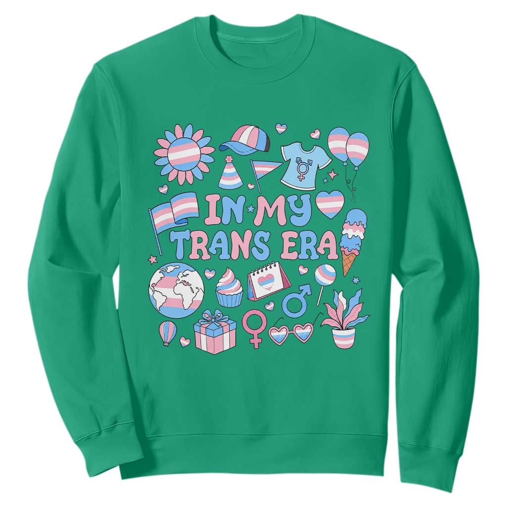 Transgender Pride In My Trans Era Sweatshirt Proud Ally Support Graphic TS12 Irish Green Print Your Wear