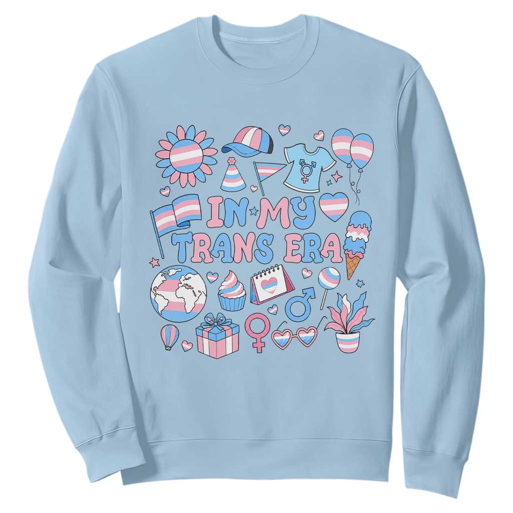 Transgender Pride In My Trans Era Sweatshirt Proud Ally Support Graphic TS12 Light Blue Print Your Wear