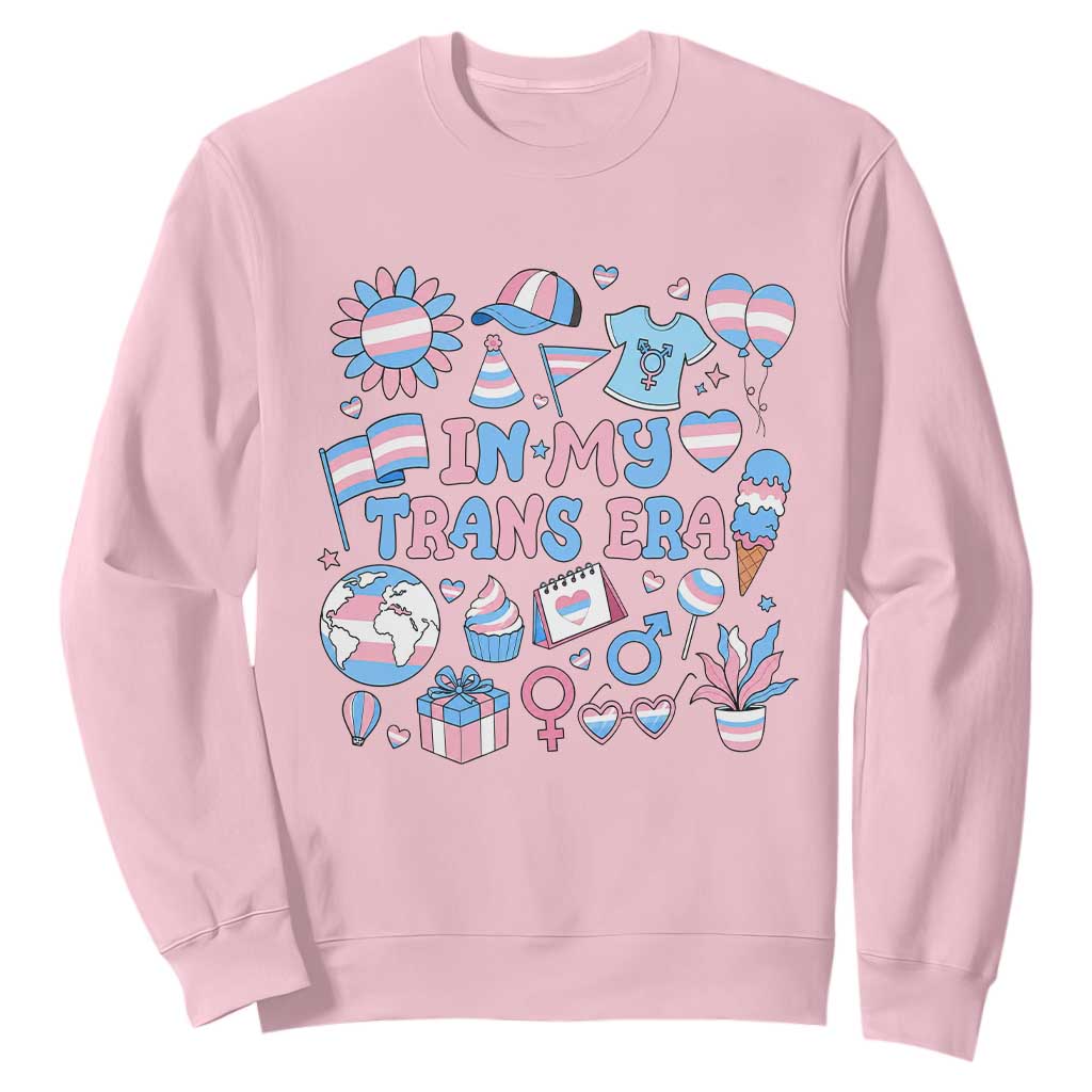 Transgender Pride In My Trans Era Sweatshirt Proud Ally Support Graphic TS12 Light Pink Print Your Wear