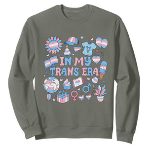 Transgender Pride In My Trans Era Sweatshirt Proud Ally Support Graphic TS12 Military Green Print Your Wear