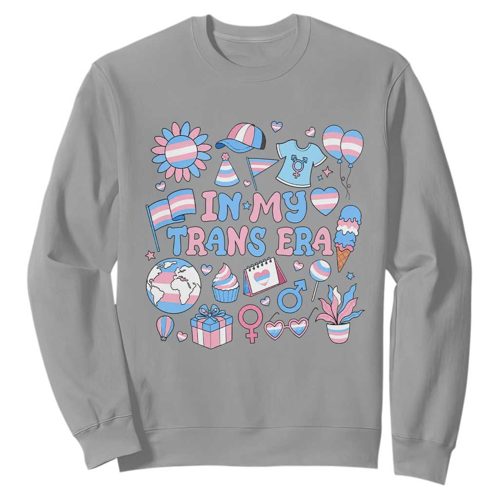 Transgender Pride In My Trans Era Sweatshirt Proud Ally Support Graphic TS12 Sport Gray Print Your Wear
