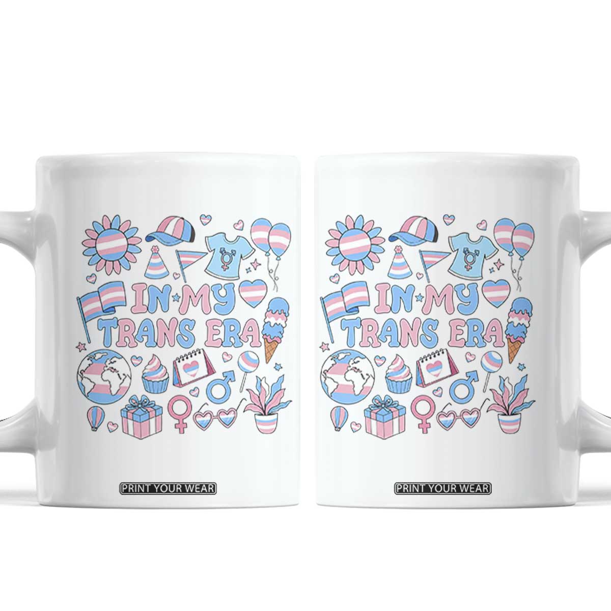 Transgender Pride In My Trans Era Coffee Mug Proud Ally Support Graphic TS12 White Print Your Wear