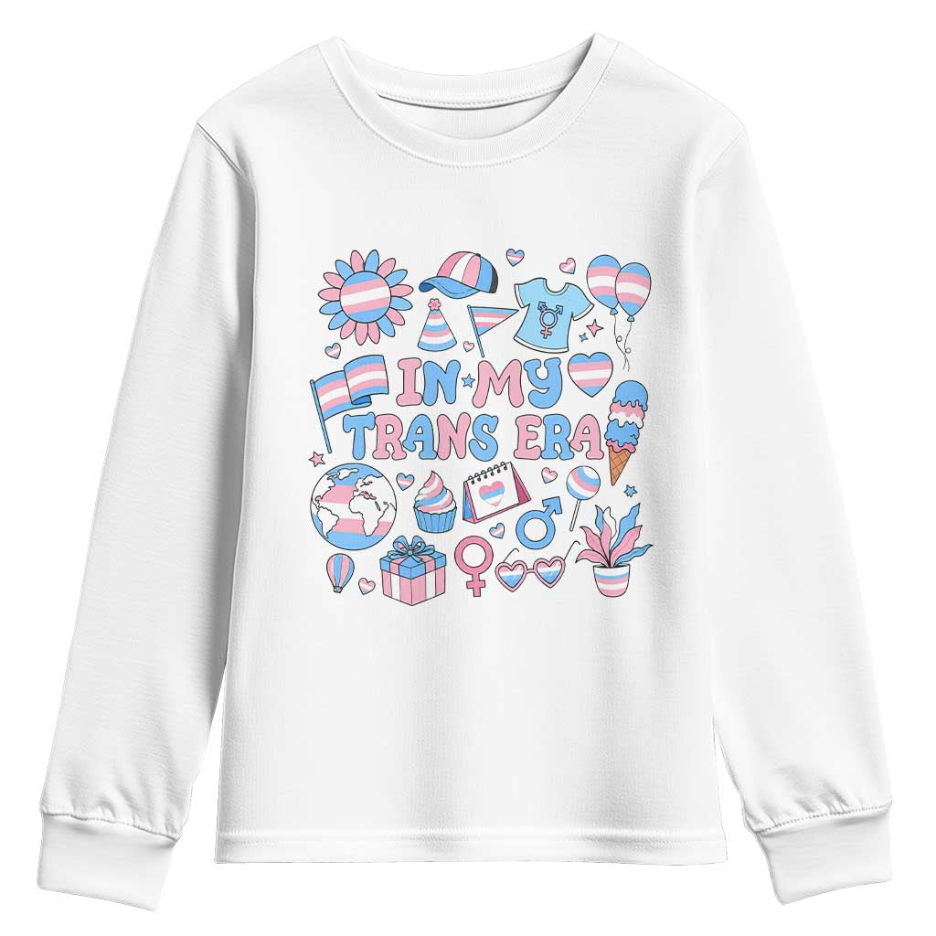 Transgender Pride In My Trans Era Youth Sweatshirt Proud Ally Support Graphic TS12 White Print Your Wear