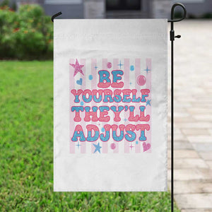 Striped Glitter Effect Printed Trans Rights Garden Flag Be Yourself They Will Adjust TS12 Print Your Wear