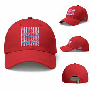 Striped Glitter Effect Printed Trans Rights Baseball Cap Be Yourself They Will Adjust TS12 Baseball Cap Universal Fit Red Print Your Wear