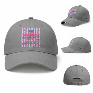 Striped Glitter Effect Printed Trans Rights Baseball Cap Be Yourself They Will Adjust TS12 Baseball Cap Universal Fit Sport Gray Print Your Wear
