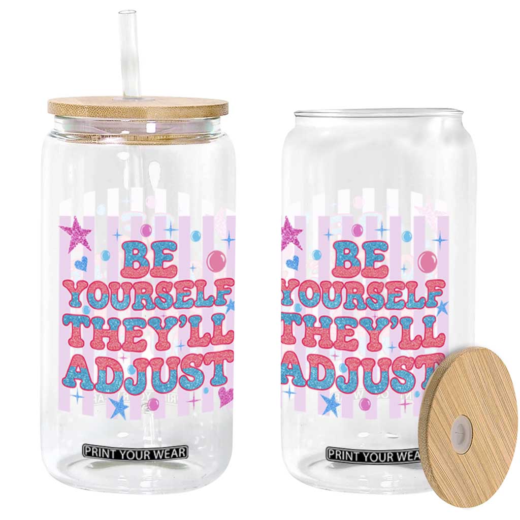 Striped Glitter Effect Printed Trans Rights Glass Can Be Yourself They Will Adjust TS12 Print Your Wear