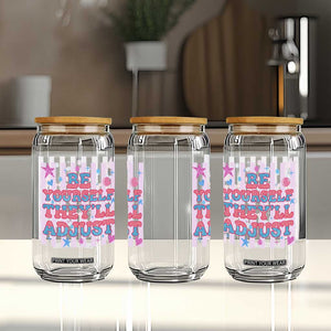 Striped Glitter Effect Printed Trans Rights Glass Can Be Yourself They Will Adjust TS12 Print Your Wear