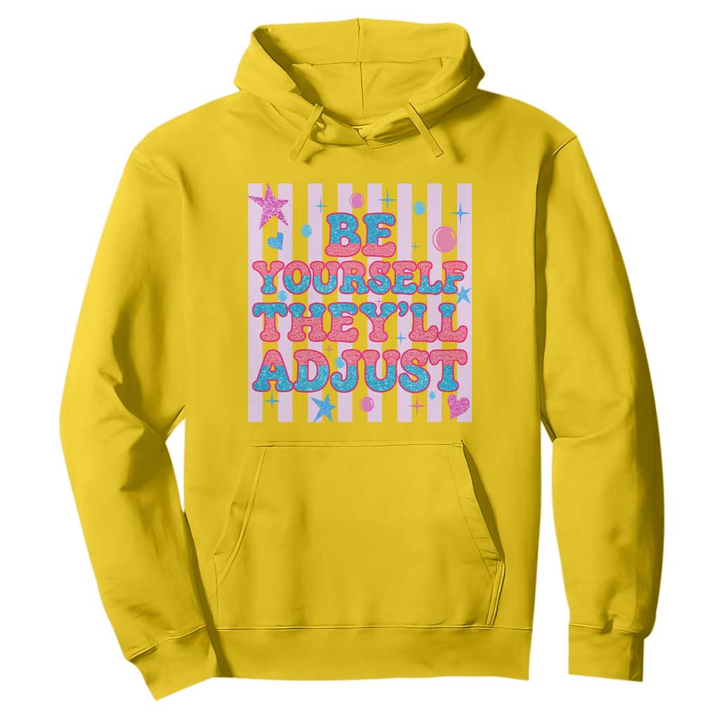 Striped Glitter Effect Printed Trans Rights Hoodie Be Yourself They Will Adjust TS12 Daisy Print Your Wear