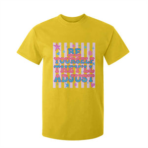Striped Glitter Effect Printed Trans Rights T Shirt For Kid Be Yourself They Will Adjust TS12 Daisy Print Your Wear