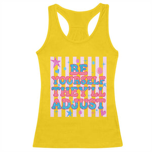 Striped Glitter Effect Printed Trans Rights Racerback Tank Top Be Yourself They Will Adjust TS12 Daisy Print Your Wear