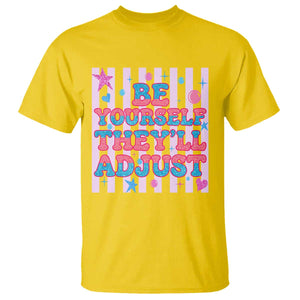 Striped Glitter Effect Printed Trans Rights T Shirt Be Yourself They Will Adjust TS12 Daisy Print Your Wear