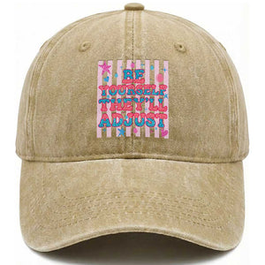 Striped Glitter Effect Printed Trans Rights Washed Cotton Baseball Cap Be Yourself They Will Adjust TS12 Print Your Wear