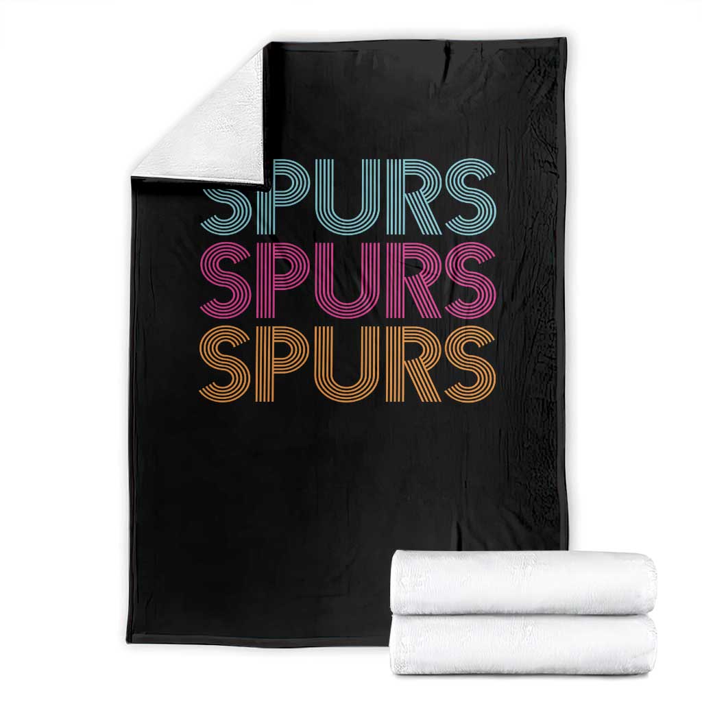 Retro Spurs Name Throw Blanket Vintage Sports Fan Gift TS12 Black Print Your Wear