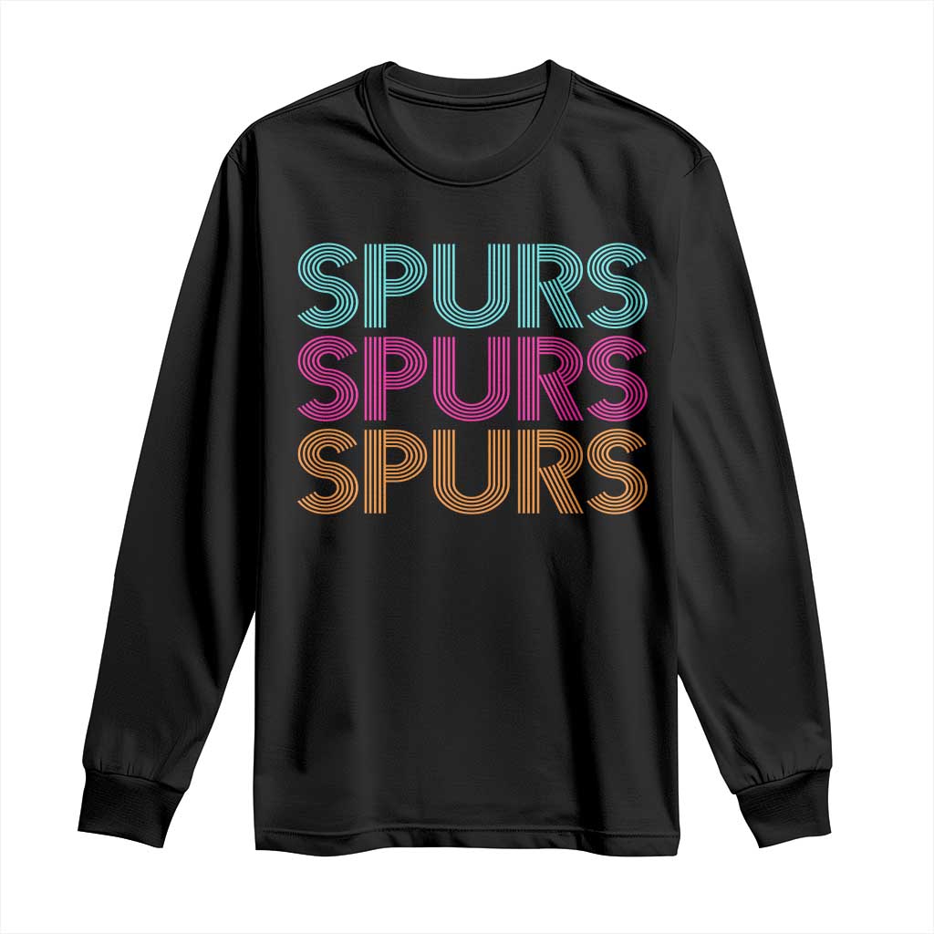Retro Spurs Name Long Sleeve Shirt Vintage Sports Fan Gift TS12 Black Print Your Wear