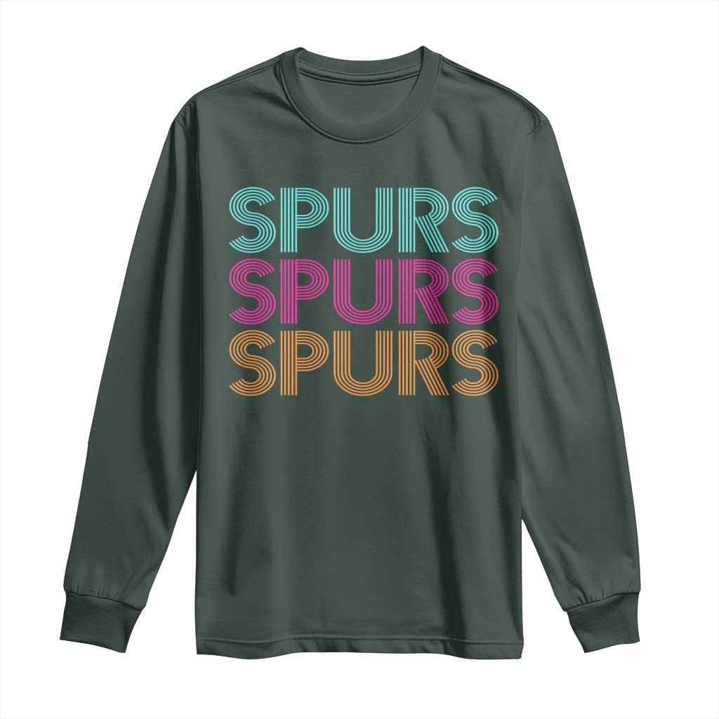 Retro Spurs Name Long Sleeve Shirt Vintage Sports Fan Gift TS12 Dark Forest Green Print Your Wear