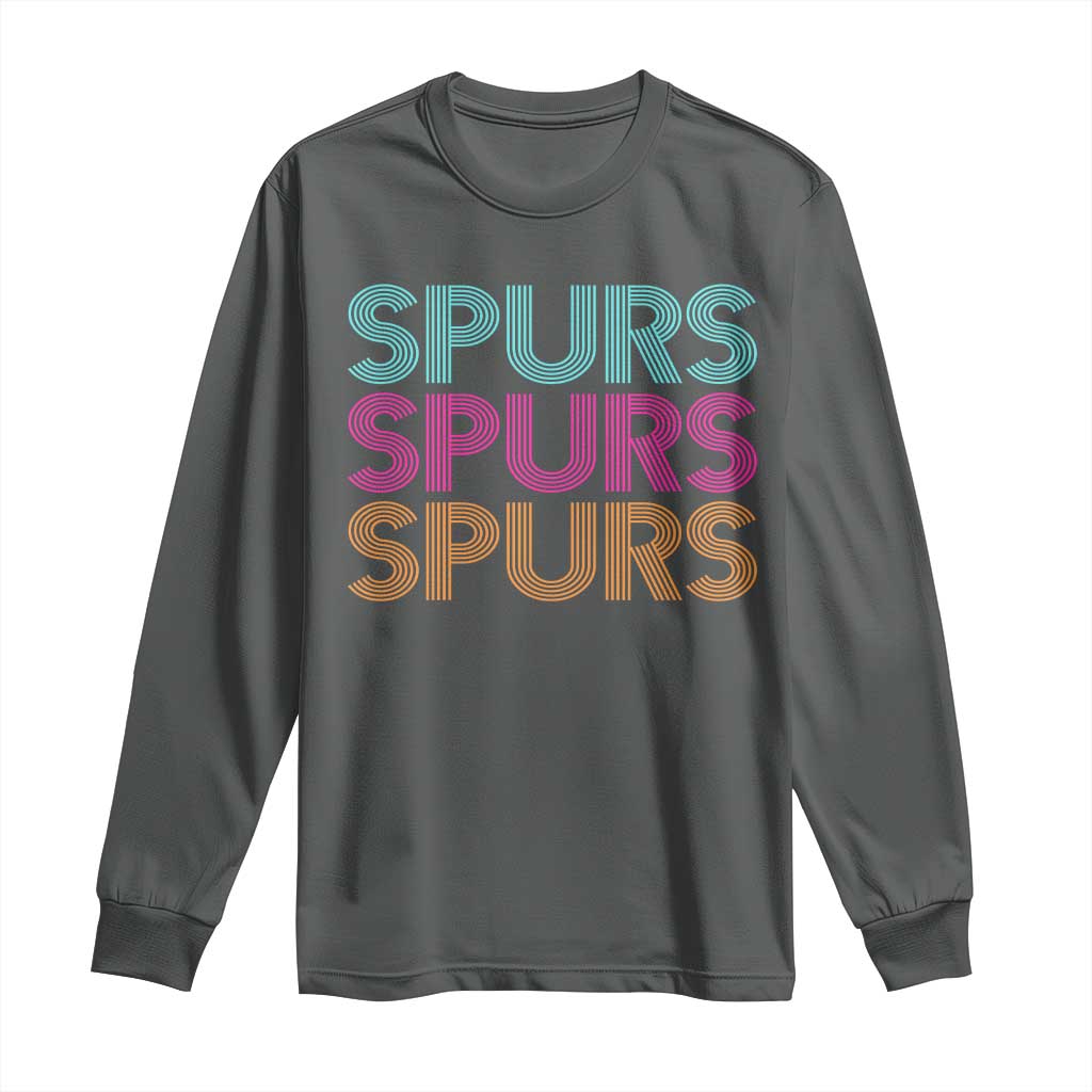 Retro Spurs Name Long Sleeve Shirt Vintage Sports Fan Gift TS12 Dark Heather Print Your Wear