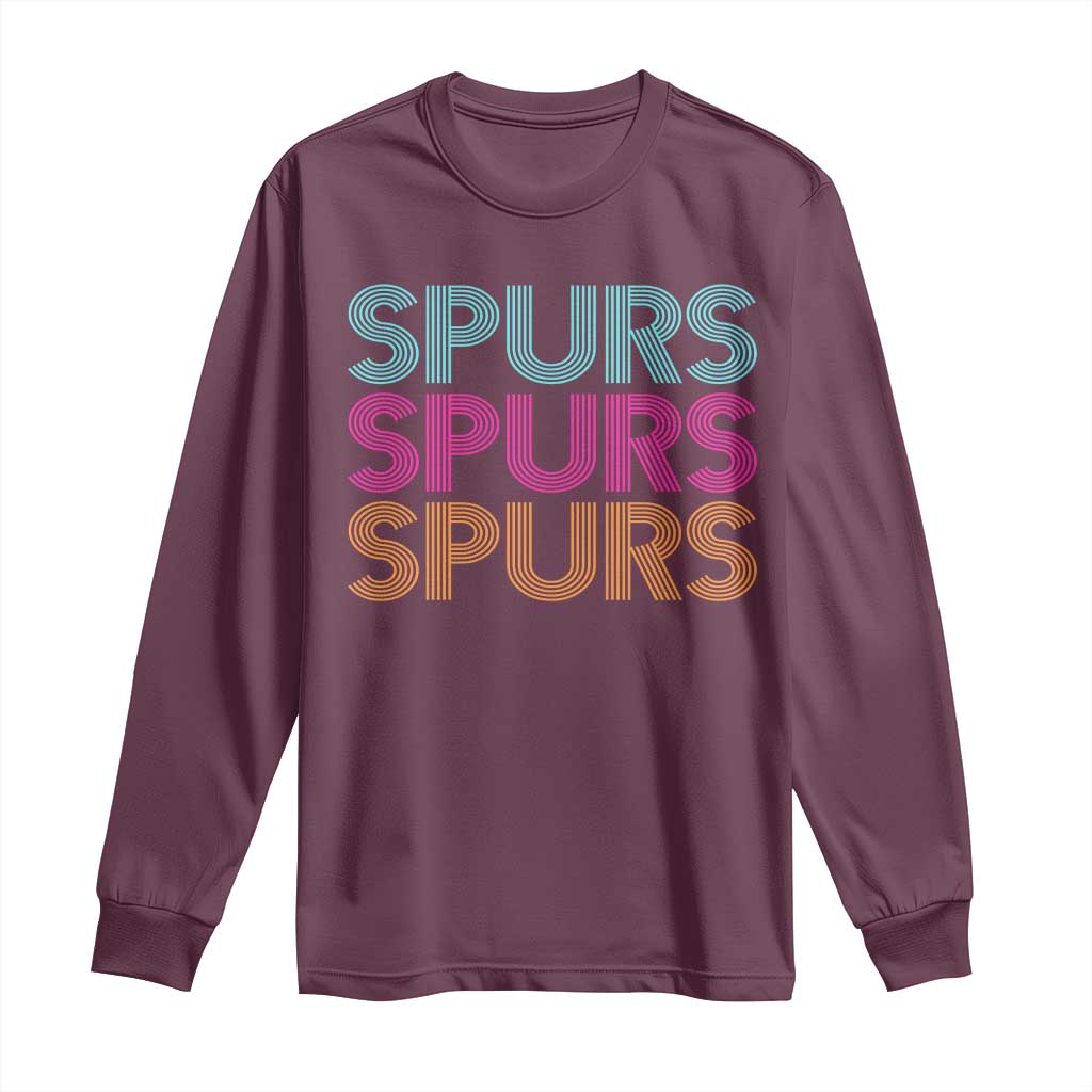 Retro Spurs Name Long Sleeve Shirt Vintage Sports Fan Gift TS12 Maroon Print Your Wear