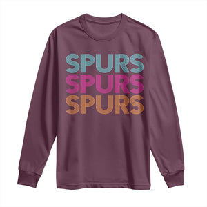 Retro Spurs Name Long Sleeve Shirt Vintage Sports Fan Gift TS12 Maroon Print Your Wear