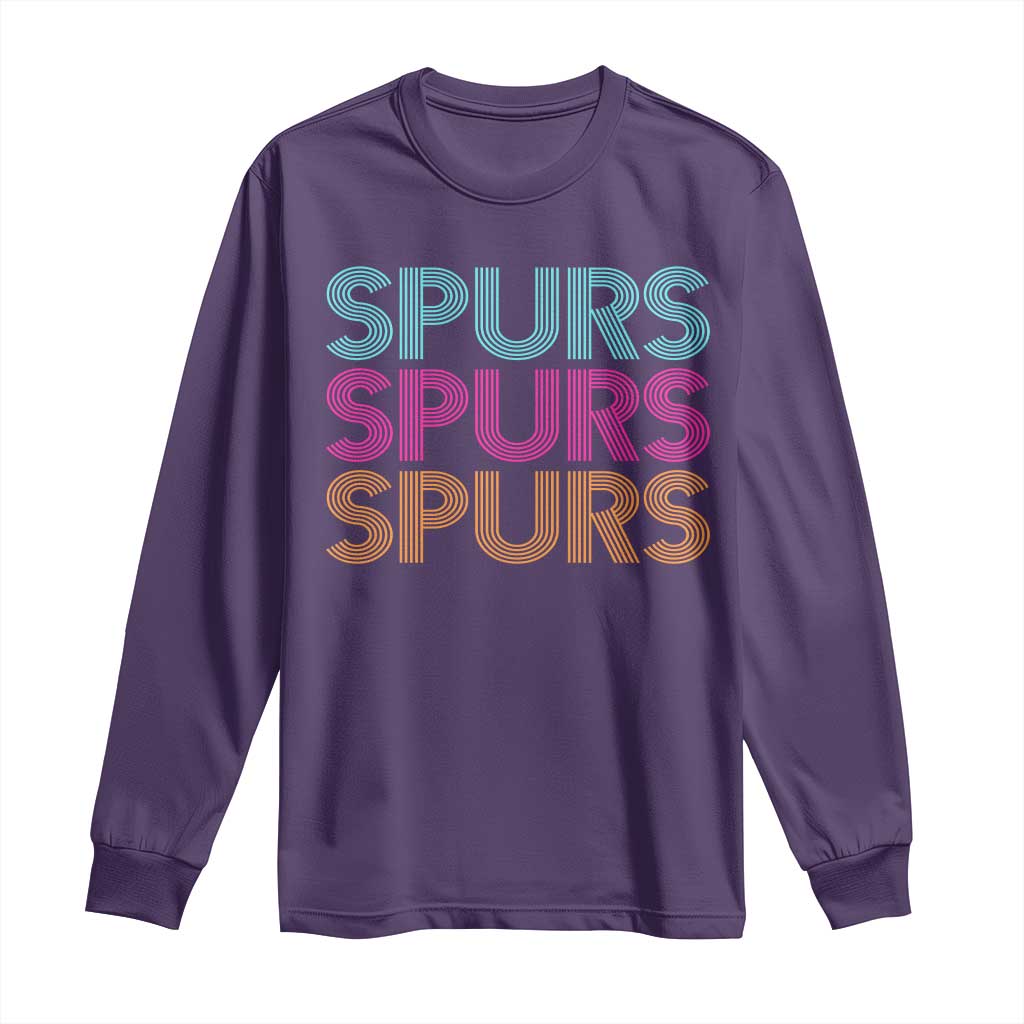 Retro Spurs Name Long Sleeve Shirt Vintage Sports Fan Gift TS12 Purple Print Your Wear