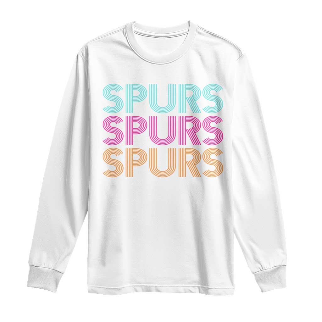 Retro Spurs Name Long Sleeve Shirt Vintage Sports Fan Gift TS12 White Print Your Wear