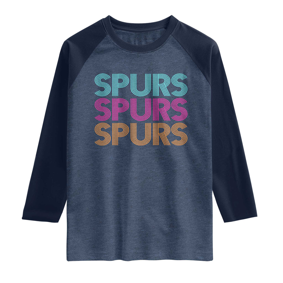 Retro Spurs Name Raglan Shirt Vintage Sports Fan Gift TS12 Heather Denim Navy Print Your Wear