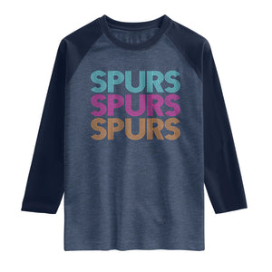 Retro Spurs Name Raglan Shirt Vintage Sports Fan Gift TS12 Heather Denim Navy Print Your Wear