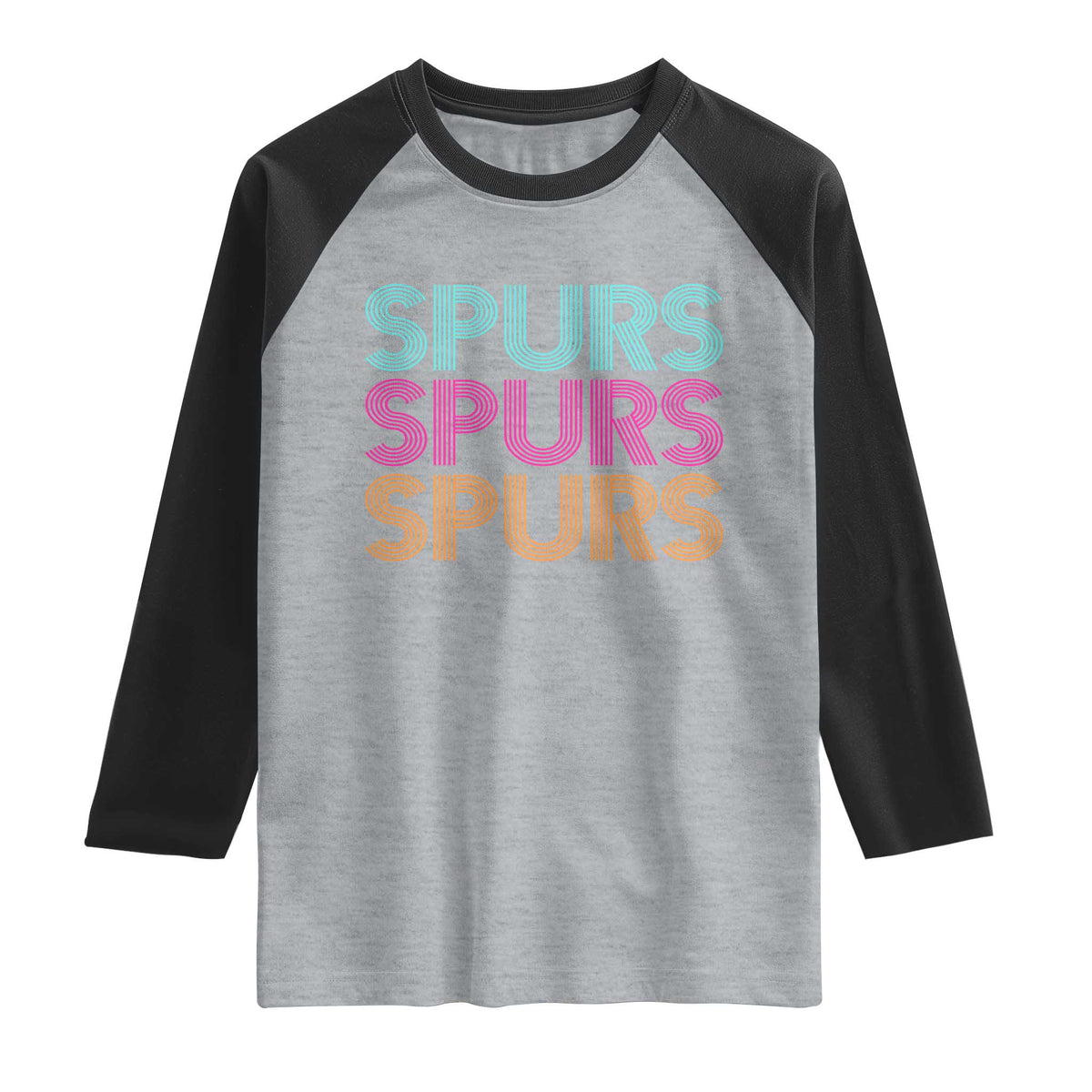 Retro Spurs Name Raglan Shirt Vintage Sports Fan Gift TS12 Heather Gray Black Print Your Wear