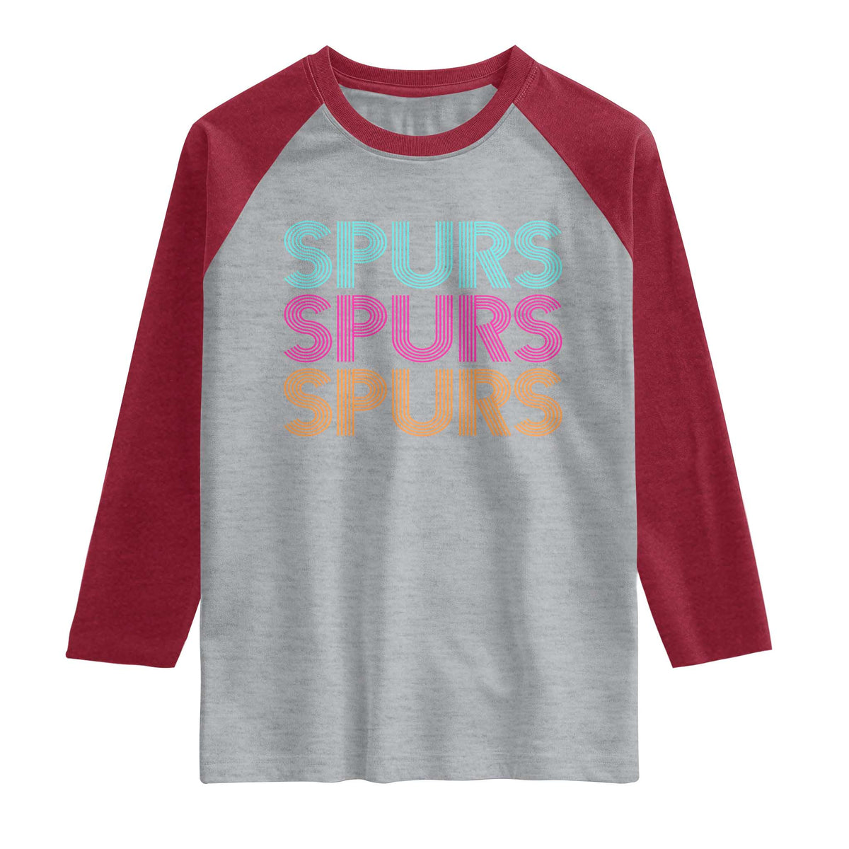 Retro Spurs Name Raglan Shirt Vintage Sports Fan Gift TS12 Heather Gray Heather Red Print Your Wear