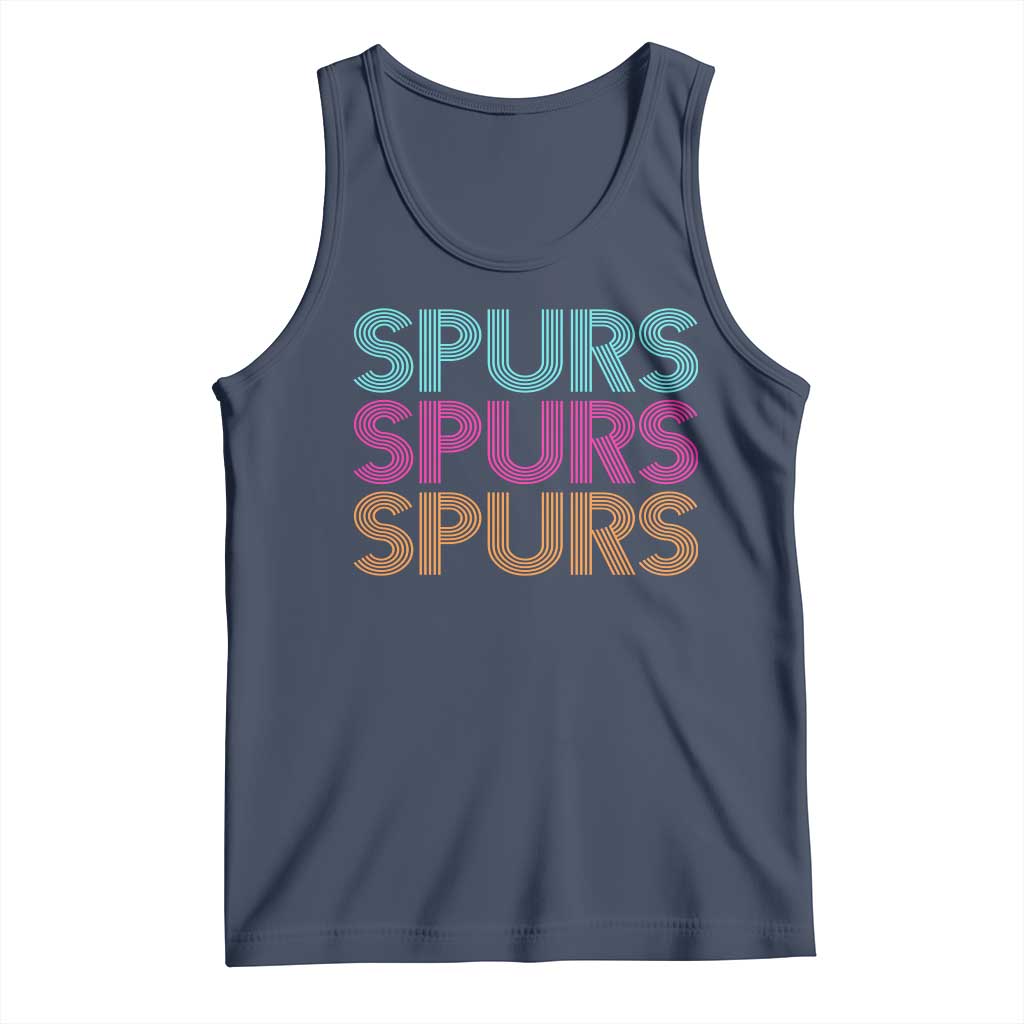 Retro Spurs Name Tank Top Vintage Sports Fan Gift TS12 Navy Print Your Wear
