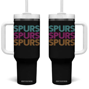 Retro Spurs Name Tumbler With Handle Vintage Sports Fan Gift TS12 One Size: 40 oz Black Print Your Wear