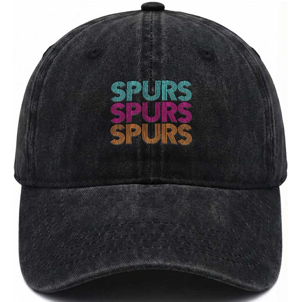 Retro Spurs Name Washed Cotton Baseball Cap Vintage Sports Fan Gift TS12 Print Your Wear