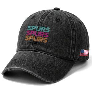 Retro Spurs Name Washed Cotton Baseball Cap Vintage Sports Fan Gift TS12 Print Your Wear