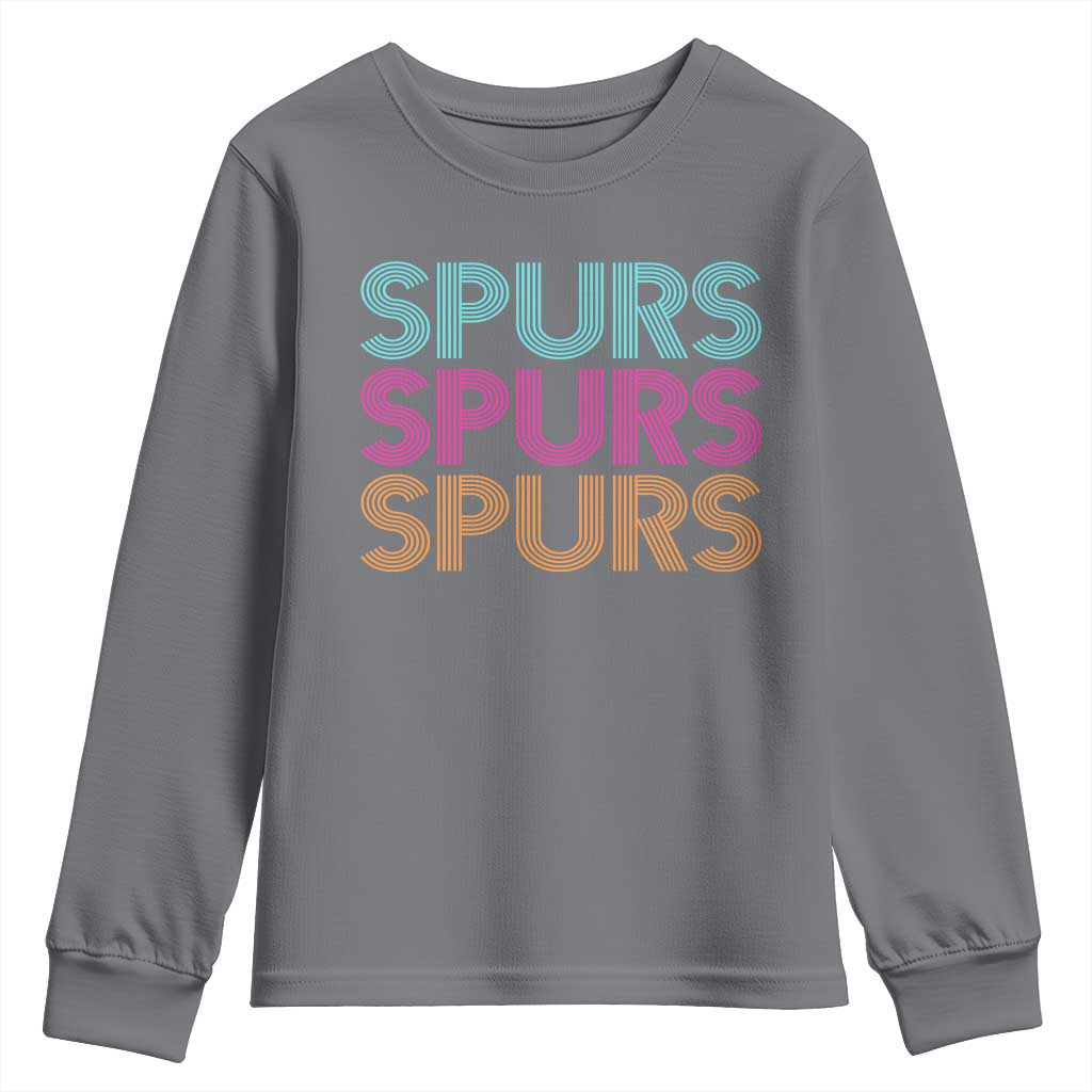 Retro Spurs Name Youth Sweatshirt Vintage Sports Fan Gift TS12 Charcoal Print Your Wear