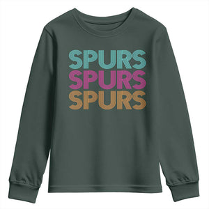 Retro Spurs Name Youth Sweatshirt Vintage Sports Fan Gift TS12 Dark Forest Green Print Your Wear