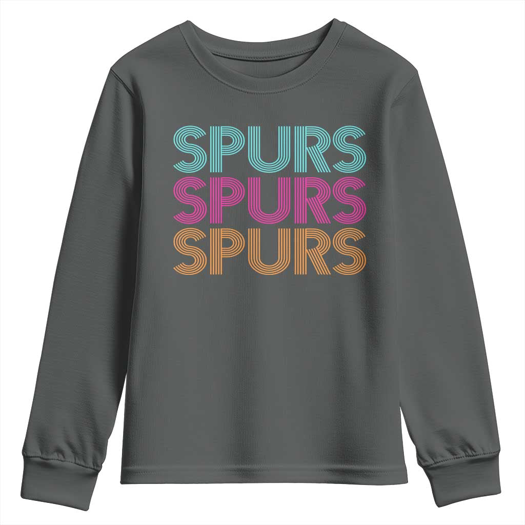 Retro Spurs Name Youth Sweatshirt Vintage Sports Fan Gift TS12 Dark Heather Print Your Wear