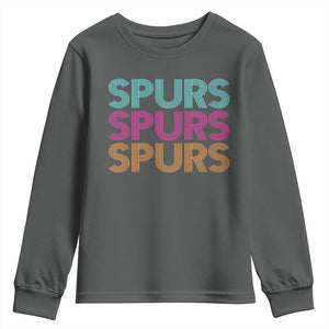 Retro Spurs Name Youth Sweatshirt Vintage Sports Fan Gift TS12 Dark Heather Print Your Wear