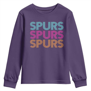Retro Spurs Name Youth Sweatshirt Vintage Sports Fan Gift TS12 Purple Print Your Wear