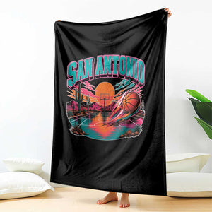 Game Day San Antonio Pride Throw Blanket Retro Western Pink Neon TS12 Print Your Wear