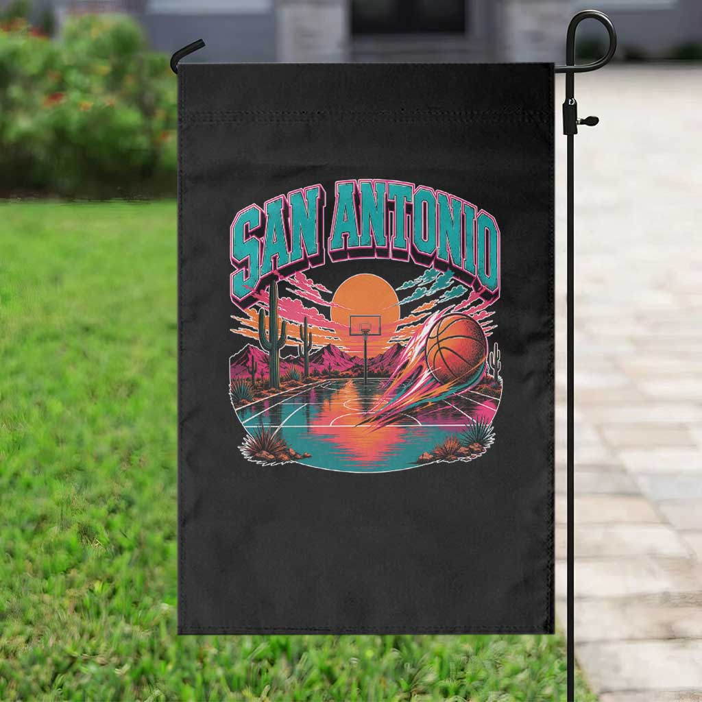 Game Day San Antonio Pride Garden Flag Retro Western Pink Neon TS12 Print Your Wear