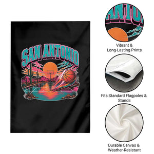 Game Day San Antonio Pride Garden Flag Retro Western Pink Neon TS12 Print Your Wear
