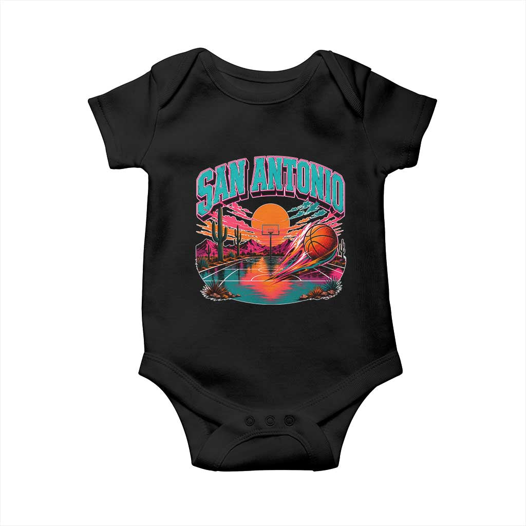 Game Day San Antonio Pride Baby Onesie Retro Western Pink Neon TS12 Black Print Your Wear
