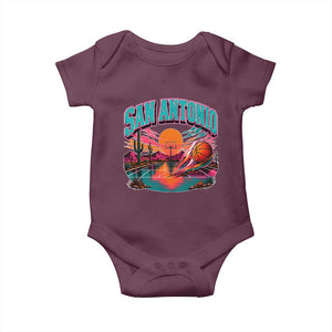 Game Day San Antonio Pride Baby Onesie Retro Western Pink Neon TS12 Maroon Print Your Wear
