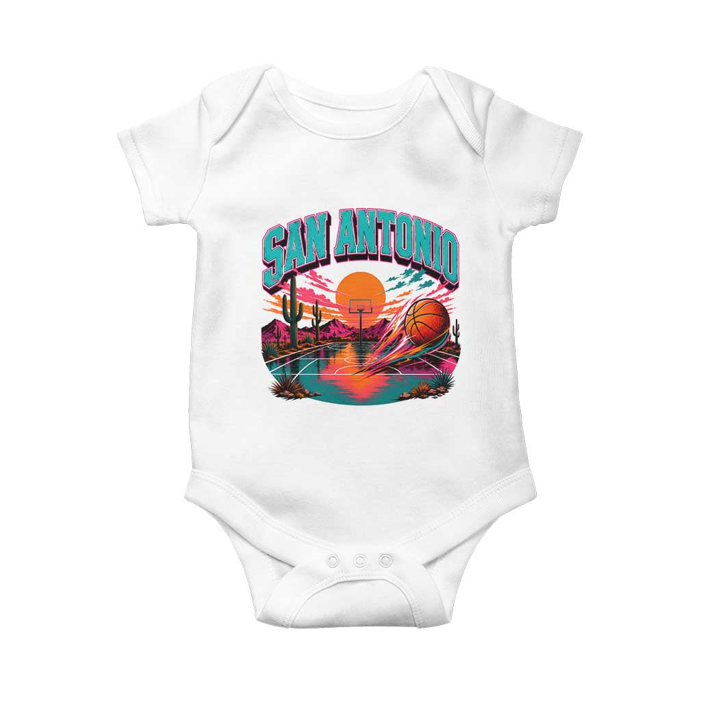 Game Day San Antonio Pride Baby Onesie Retro Western Pink Neon TS12 White Print Your Wear