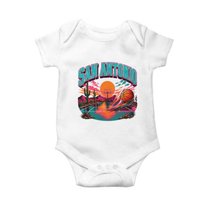 Game Day San Antonio Pride Baby Onesie Retro Western Pink Neon TS12 White Print Your Wear