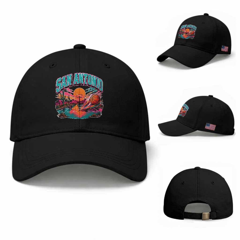 Game Day San Antonio Pride Baseball Cap Retro Western Pink Neon TS12 Baseball Cap Universal Fit Black Print Your Wear